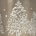 Metall Übertopf 13 cm Silber mit Glitzer-Tannen für Innenbereich | Floristik24.ch
