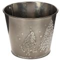 Metall Übertopf 13 cm Silber