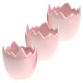 Floristik24 Übertopf Eierschale Rosa Perlmutt Ø8cm H9cm 3St