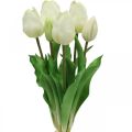 Floristik24 Künstliche Tulpen Weiß Creme Real Touch 38cm 7St