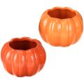Übertopf Keramik Kürbis Pflanztopf Orange Ø9,5cm H6,5cm 4 St | Floristik24.ch