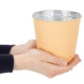 Blumenübertopf Metall Ø13,5cm H12,5cm Pastell Orange Innenbereich | Floristik24.ch