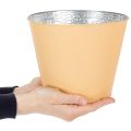 Metall Blumenübertopf Ø20cm H16cm Pastell Orange für Innen- und Aussenbereich | Floristik24.ch
