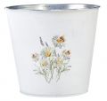 Floristik24 Übertopf Weiß Metall Blumentopf Blumen Ø16cm H14,5cm