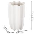 Weisse geriffelte Keramikvase 24cm für Trockenblumen | Floristik24.ch