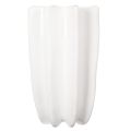 Weisse geriffelte Keramikvase 24cm für Trockenblumen | Floristik24.ch