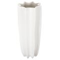 Floristik24 Geriffelte Blumenvase aus Keramik Weiss 38cm
