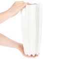 Geriffelte Blumenvase aus Keramik Weiss 38cm | Floristik24.ch