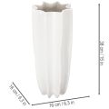 Geriffelte Blumenvase aus Keramik Weiss 38cm | Floristik24.ch