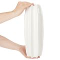 Weisse Keramikvase geriffelt 40 cm für Trockenblumen | Floristik24.ch