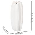 Weisse Keramikvase geriffelt 40 cm für Trockenblumen | Floristik24.ch
