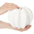 Kürbis-Dekovase Keramik glänzend weiss 19cm Herbstdekoration | Floristik24.ch