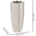Hohe Keramikvase mit Rillenstruktur 38 cm mattgrau für Trockenblumen | Floristik24.ch