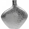 Deko Vase Metall Gehämmert Blumenvase Silber 33x8x36cm