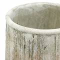 Floristik24 Übertopf Vase Beton Holzdesign Ø15cm