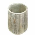 Floristik24 Übertopf Vase Beton Holzdesign Ø15cm