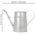 Verzinkte Gieskanne aus Metall, 1,7L, Höhe 23cm, Grau für Blumendekoration und Pflanzgefäss | Floristik24.ch