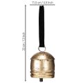 Vintage Glocke Gold mit schwarzem Samtband H15cm | Floristik24.ch