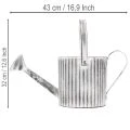 Vintage Pflanzkanne Ø17cm aus Metall, Weiss-Silber, Deko-Giesskanne für Innen- und Aussenbereich | Floristik24.ch