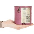 Metall-Übertopf Dekodose Ø11cm H10,5cm Lila-Braun mit Vintage-Motiv für Innen- und Aussendekoration | Floristik24.ch