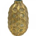 Floristik24 Vintage Vase Gold Blumenvase Vase Wabenoptik Ø23cm H39cm