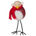 Deko-Vogel-Figuren Set Holz und Metall 11 cm Rot Weiss Schwarz Innenbereich 4 Stück | Floristik24.ch