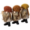 Floristik24 Set aus 3 Wichtel Figuren mit Bart und Mütze 10 cm aus Filz und Kunststoff für herbstliche Dekoration