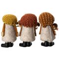Set aus 3 Wichtel Figuren mit Bart und Mütze 10 cm aus Filz und Kunststoff für herbstliche Dekoration | Floristik24.ch