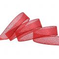 Floristik24 Weihnachtsband mit Glimmer Rot 25mm 20m