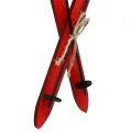 Floristik24 Weihnachtsbaumanhänger Ski Holz 21cm Rot 9St