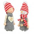 Floristik24 Weihnachtsdeko Figuren 10cm Grau, Rot 6St