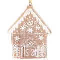 Weihnachtsanhänger 4er-Set aus Kunststoff 7 cm in Honigkuchen-Optik | Floristik24.ch