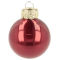 Weihnachtskugeln Glas glänzend 3 cm Rosa Rot 22 Stück | Floristik24.ch