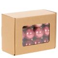 Weihnachtskugeln Glas glänzend 3 cm Rosa Rot 22 Stück | Floristik24.ch
