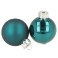 Floristik24 Christbaumkugeln Glas Matt und Glänzend 4cm Blau 24 Stück