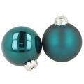 Floristik24 Christbaumkugeln Glas 6cm Opalblau Matt und Glänzend 24er Set