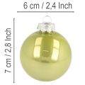 Christbaumkugel-Set aus Glas, bunt glänzend, 60 mm, 24 Stück | Floristik24.ch