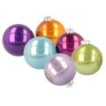 Floristik24 Christbaumkugeln Glas glänzend 95 mm Bunte Farben 10er-Set