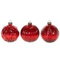 Weihnachtskugeln Glas Rot 8 cm Set à 12 Stück | Floristik24.ch