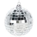 Floristik24 Weihnachtskugeln 7cm Spiegeloptik Silber 6er-Set