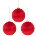 Weihnachtskugel Rot Samtoptik