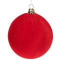 Floristik24 Weihnachtskugeln Samtoptik Rot Ø 20 cm 3 Stück