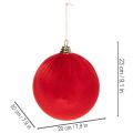 Weihnachtskugeln Samtoptik Rot Ø 20 cm 3 Stück | Floristik24.ch