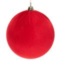 Floristik24 Weihnachtskugeln Rot aus Samt Ø 25 cm zum Aufhängen im 2er-Set