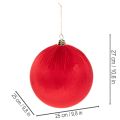 Weihnachtskugeln Rot aus Samt Ø 25 cm zum Aufhängen im 2er-Set | Floristik24.ch