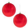 Weihnachtskugeln Rot aus Samt