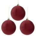 Weihnachtskugeln Rot Samtoptik