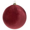 Floristik24 Weihnachtskugeln Rot Samt 25cm 2er-Set für Innenbereich