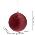 Weihnachtskugeln Rot Samt 25cm 2er-Set für Innenbereich | Floristik24.ch