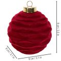 Samtig beflockte Weihnachtskugeln Bordeauxrot Ø 8 cm Set 12 Stück | Floristik24.ch